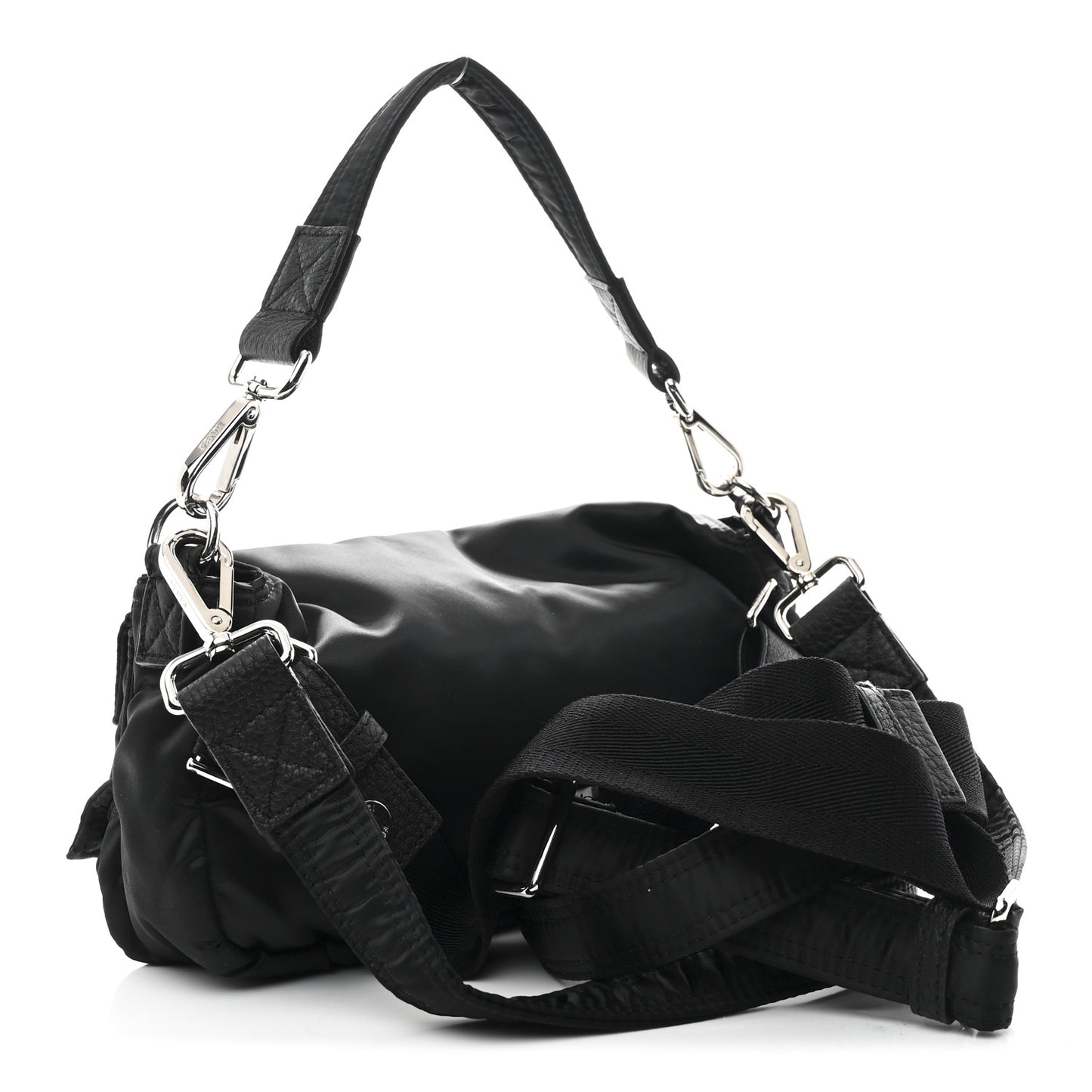 Econyl Cuoio Romano Multipocket Baguette Black