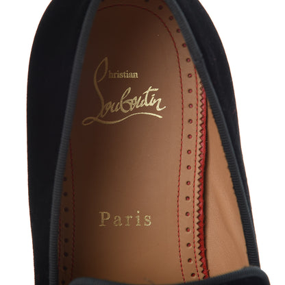 Christian Louboutin Patent Velvet Spikes Mens Captain Loubi Flat Loafers 39 Black 7 of 8