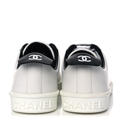Chanel Calfskin CC Sneakers 35.5 White 5 of 11