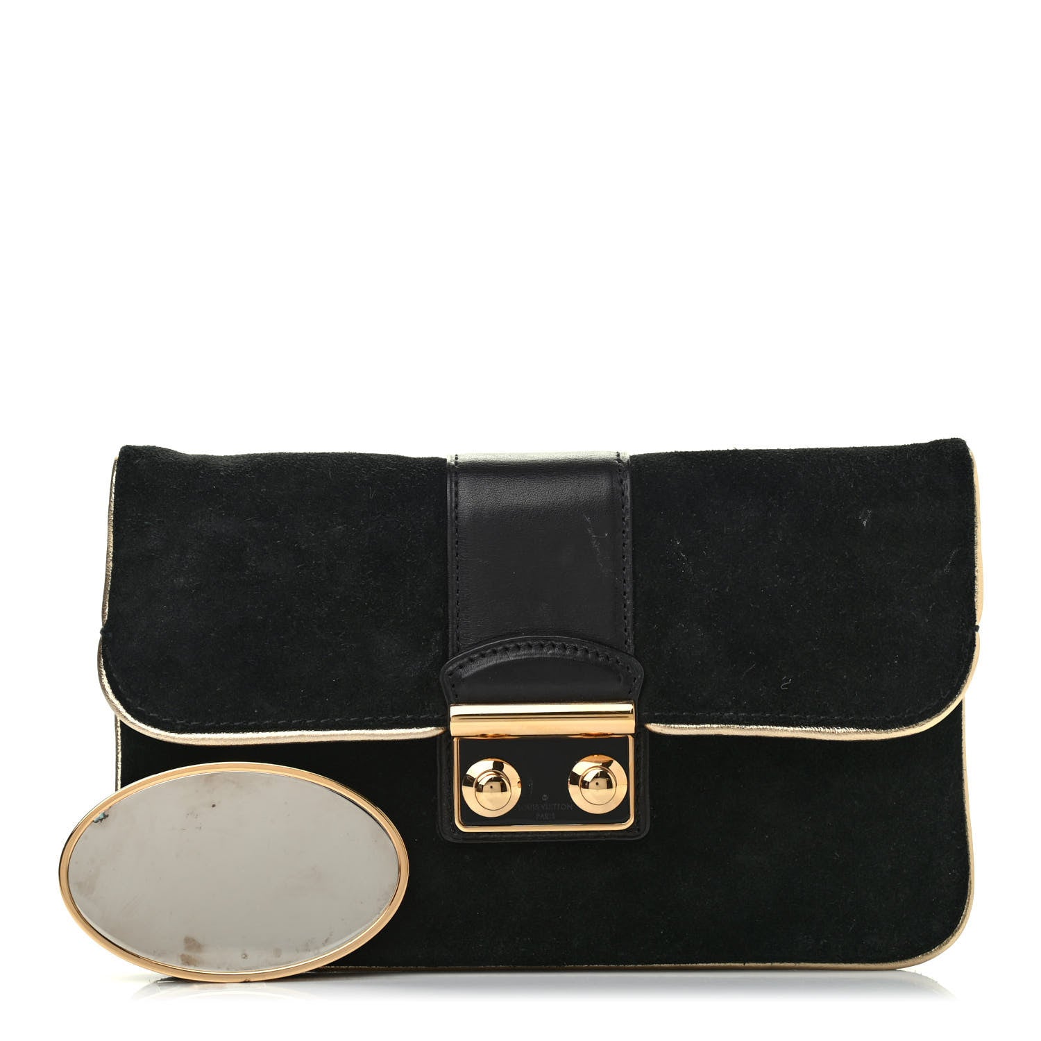 Louis Vuitton Suede SC Slim Clutch Coal 1 of 4