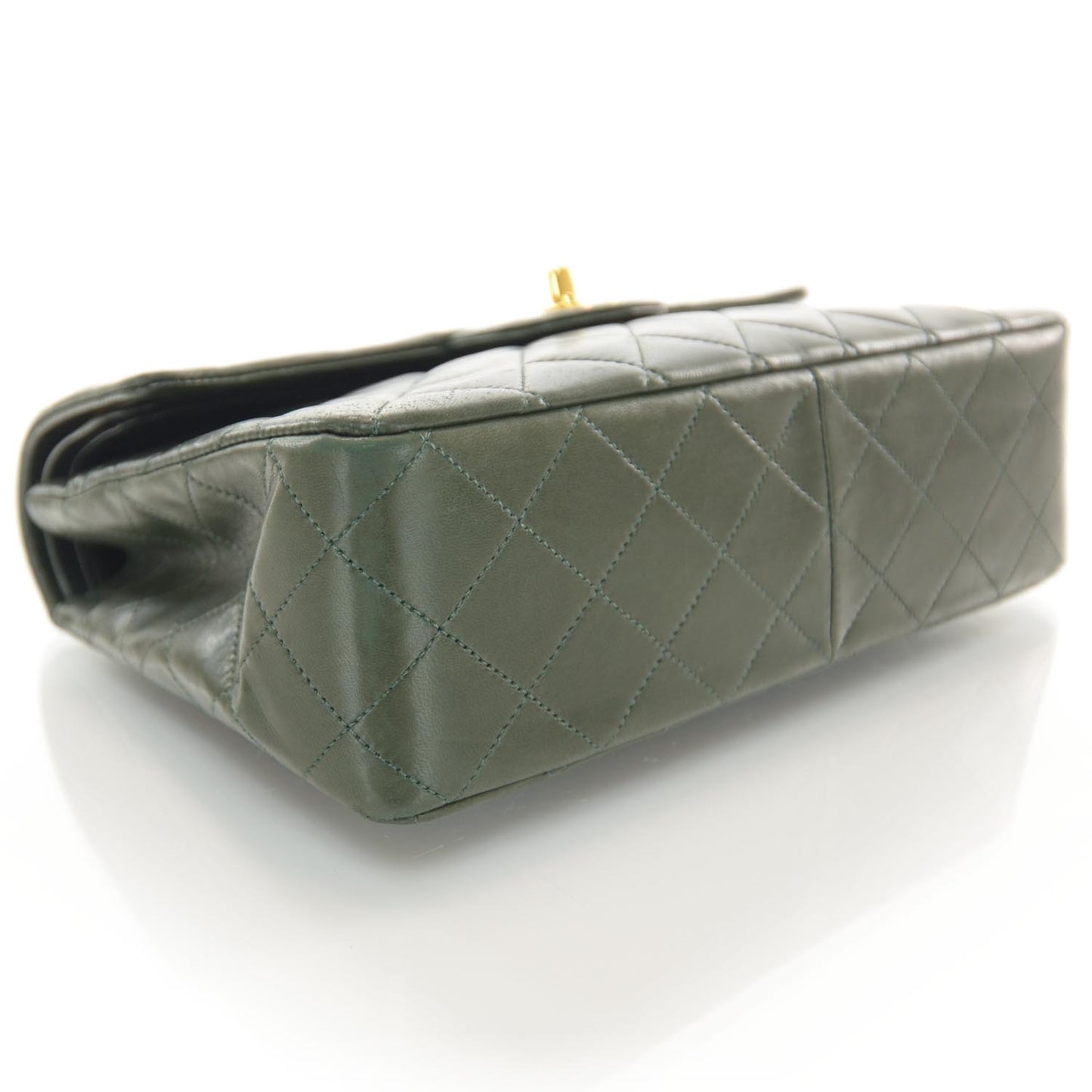 Lambskin Medium Double Flap Green