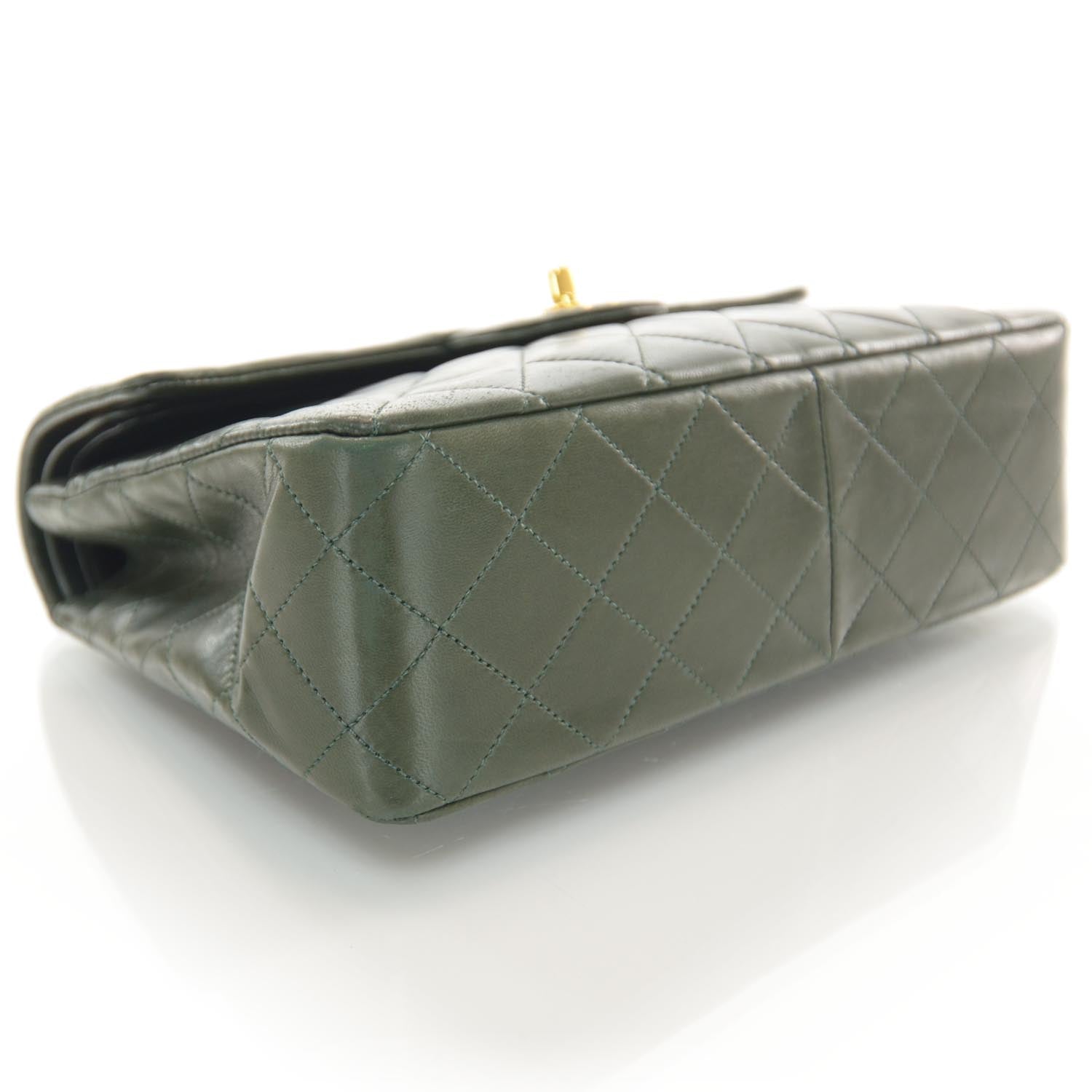 Chanel Lambskin Medium Double Flap Green 4 of 10