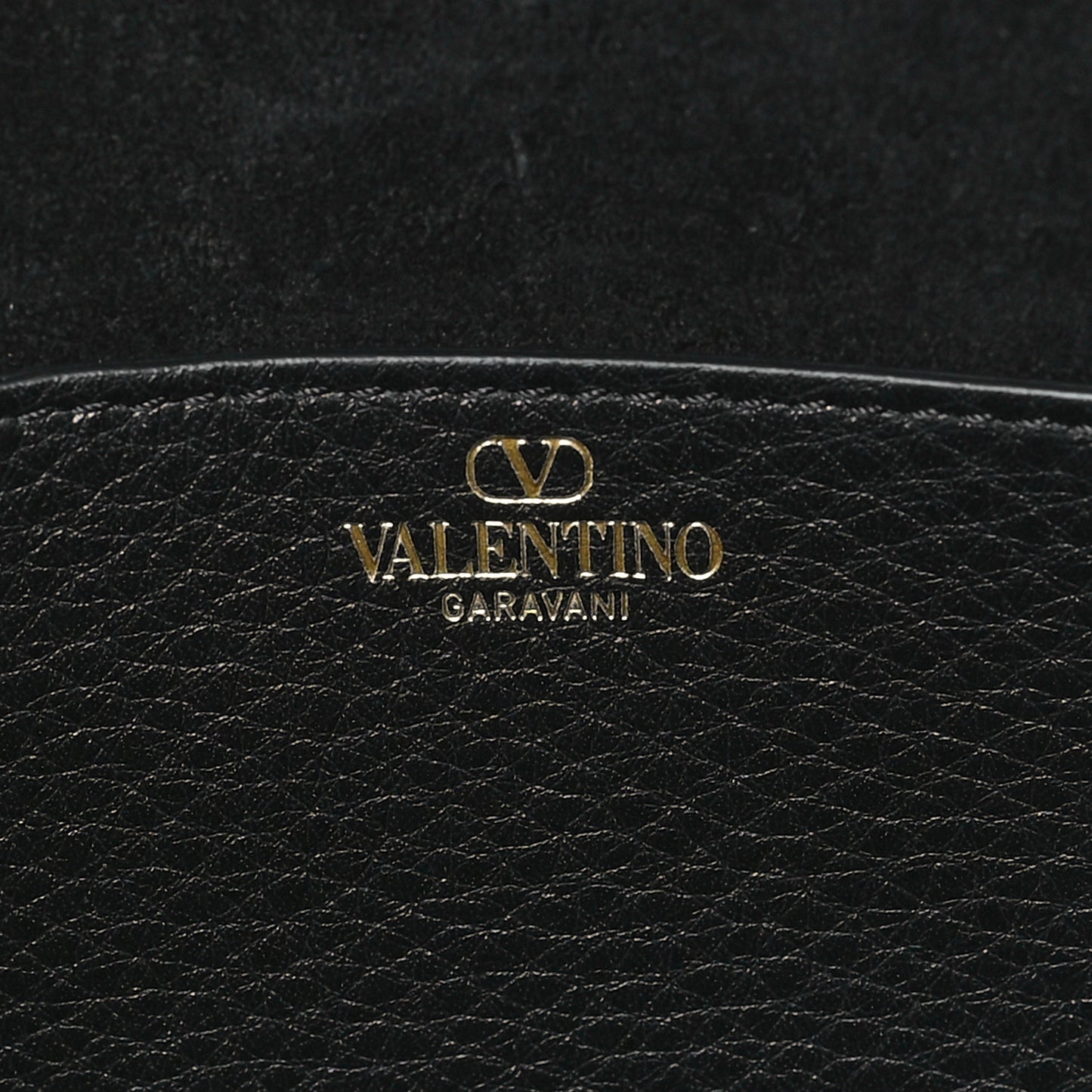Pebbled Calfskin Vlogo Small Top Handle Shoulder Bag Black