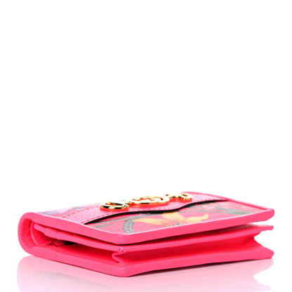 Gucci Calfskin Flora Print Zumi Card Case Fuxia Fluo 4 of 10