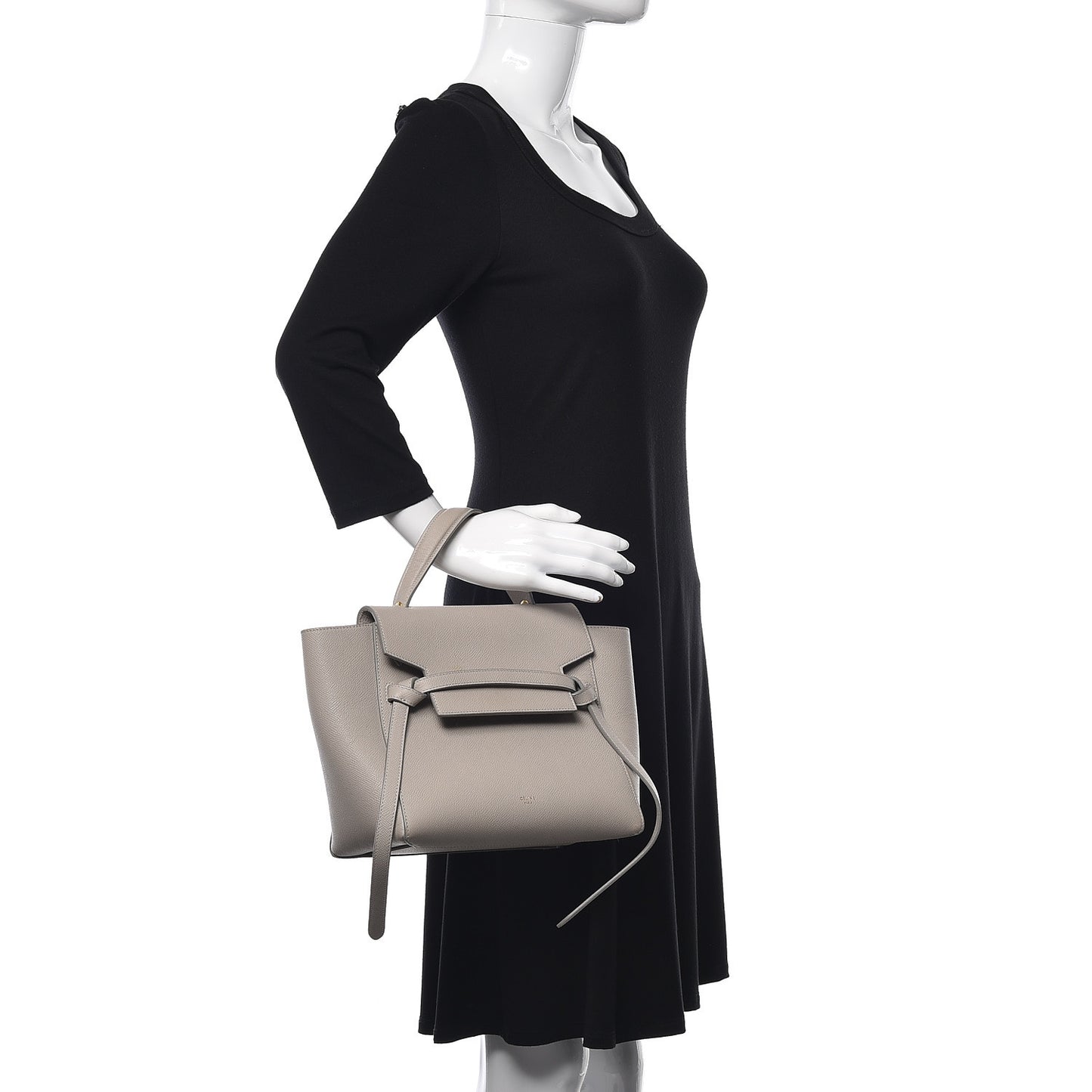Baby Grained Calfskin Micro Belt Bag Light Taupe