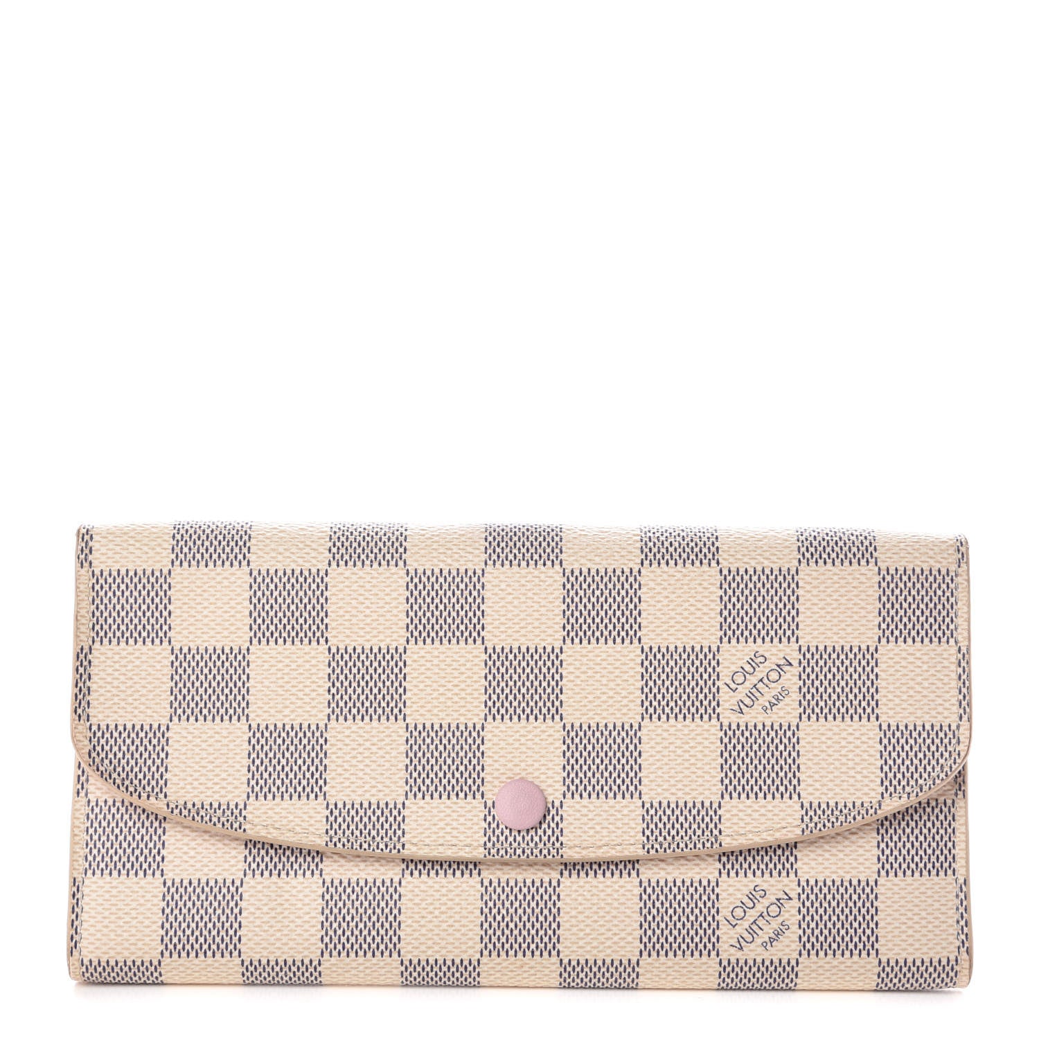 Louis Vuitton Damier Azur Emilie Wallet Rose Ballerine 1 of 8
