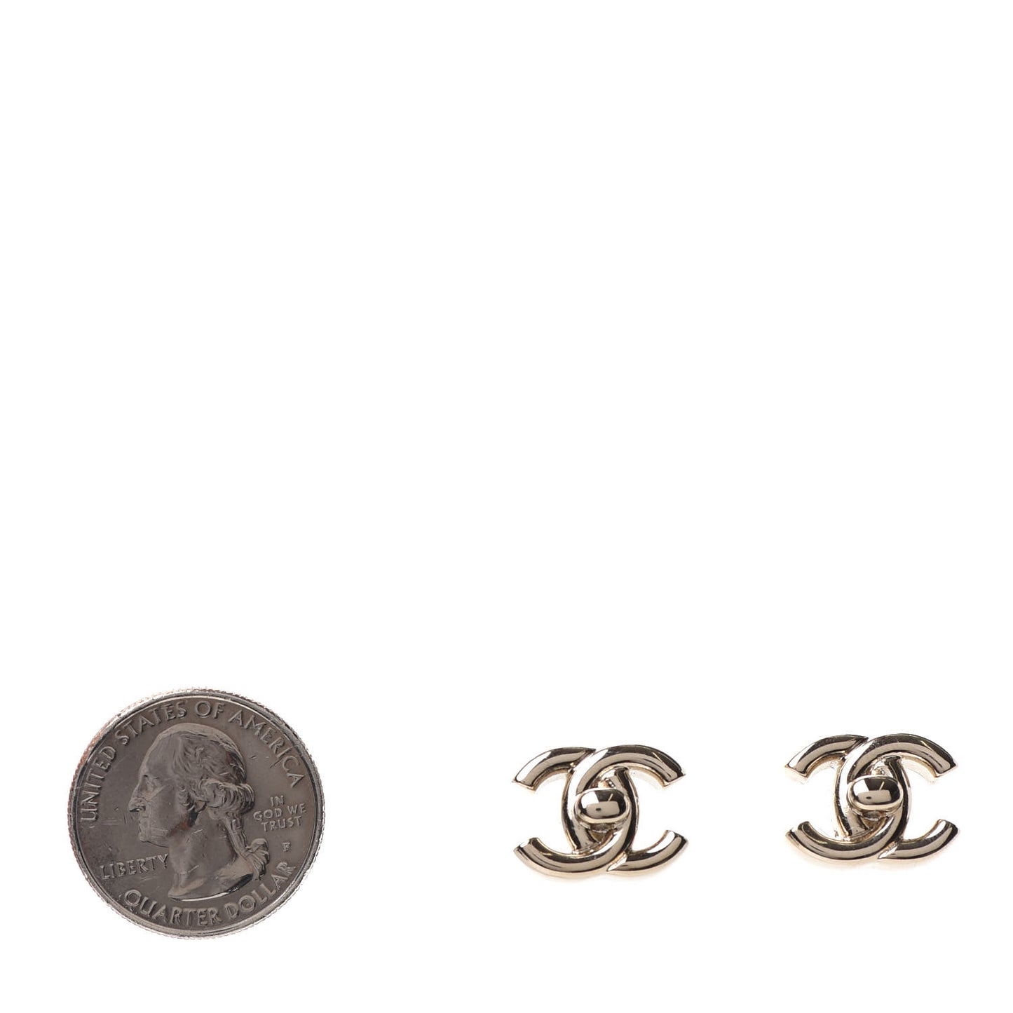 Metal CC Turnlock Earrings Gold