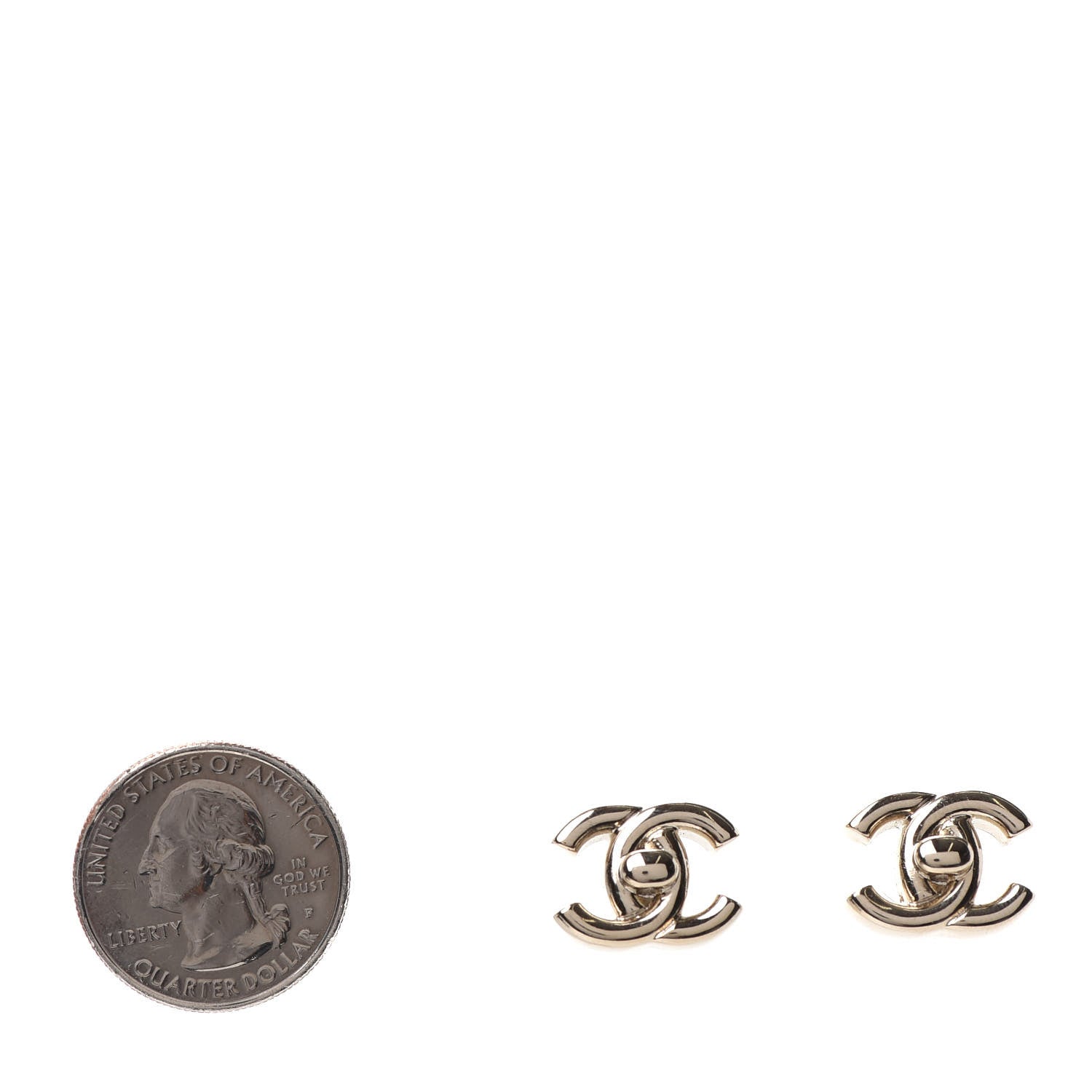Chanel Metal CC Turnlock Earrings Gold 2 of 4