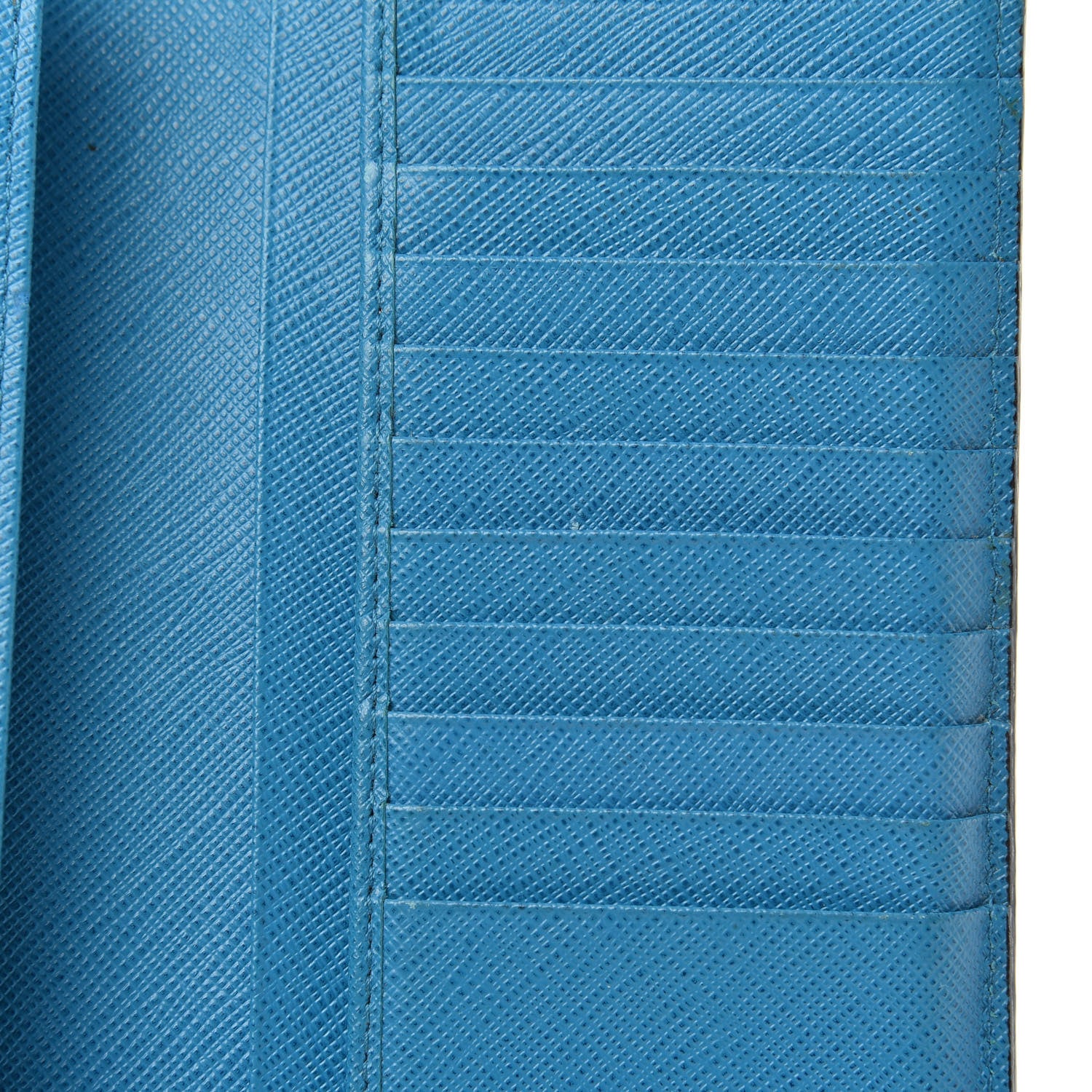 Prada Saffiano Greche Long Wallet Baltico Soleil 7 of 11