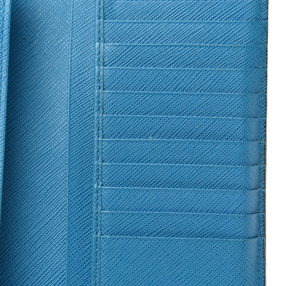 Prada Saffiano Greche Long Wallet Baltico Soleil 7 of 11