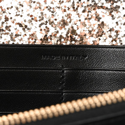 Saint Laurent Glitter Galactica Monogram Chain Wallet Platino 6 of 8