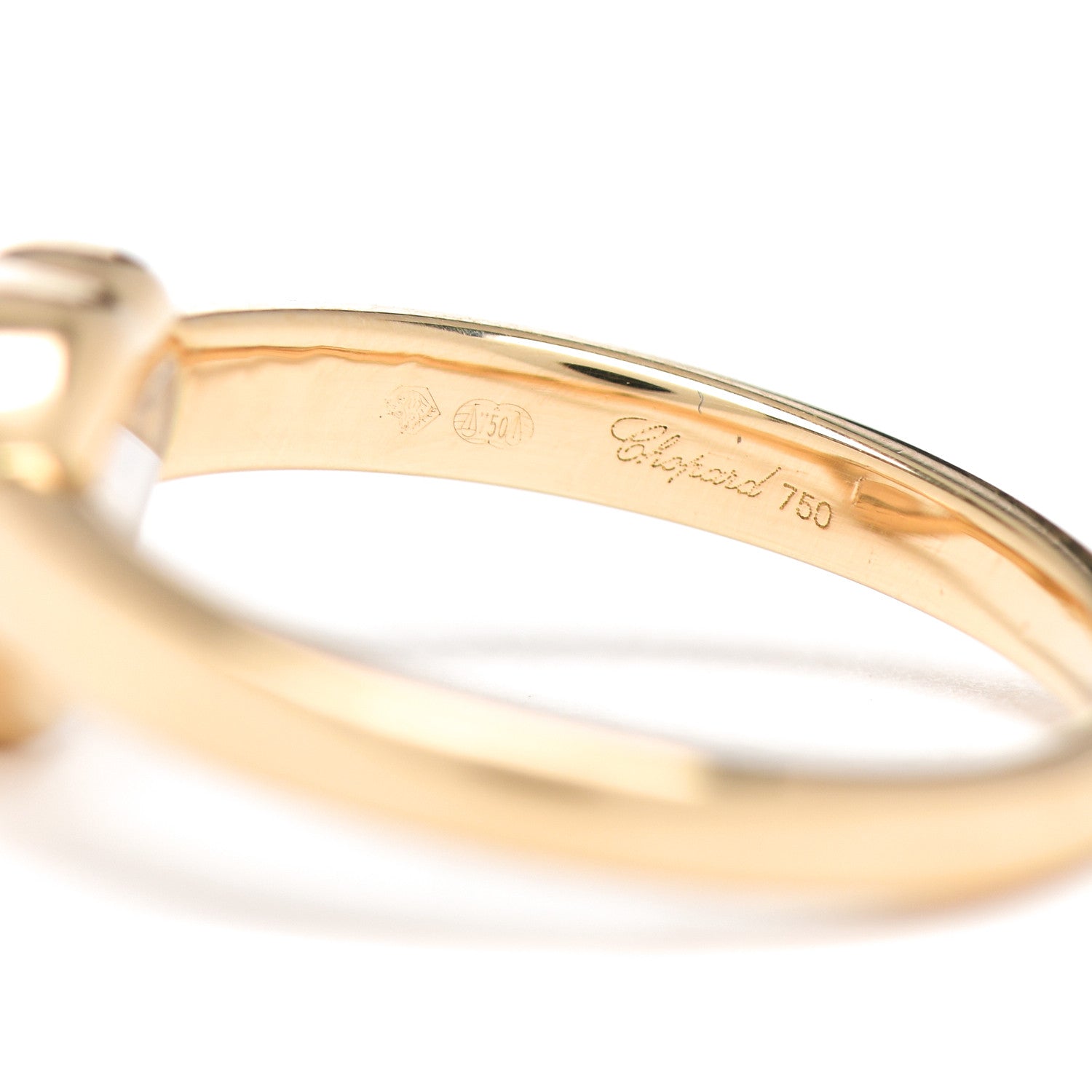 Chopard 18K Yellow Gold Diamond Happy Heart Ring 51 5.75 5 of 6