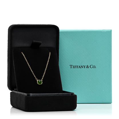 Tiffany 18K Yellow Gold Jade Elsa Peretti Color By The Yard Pendant Necklace 5 of 5