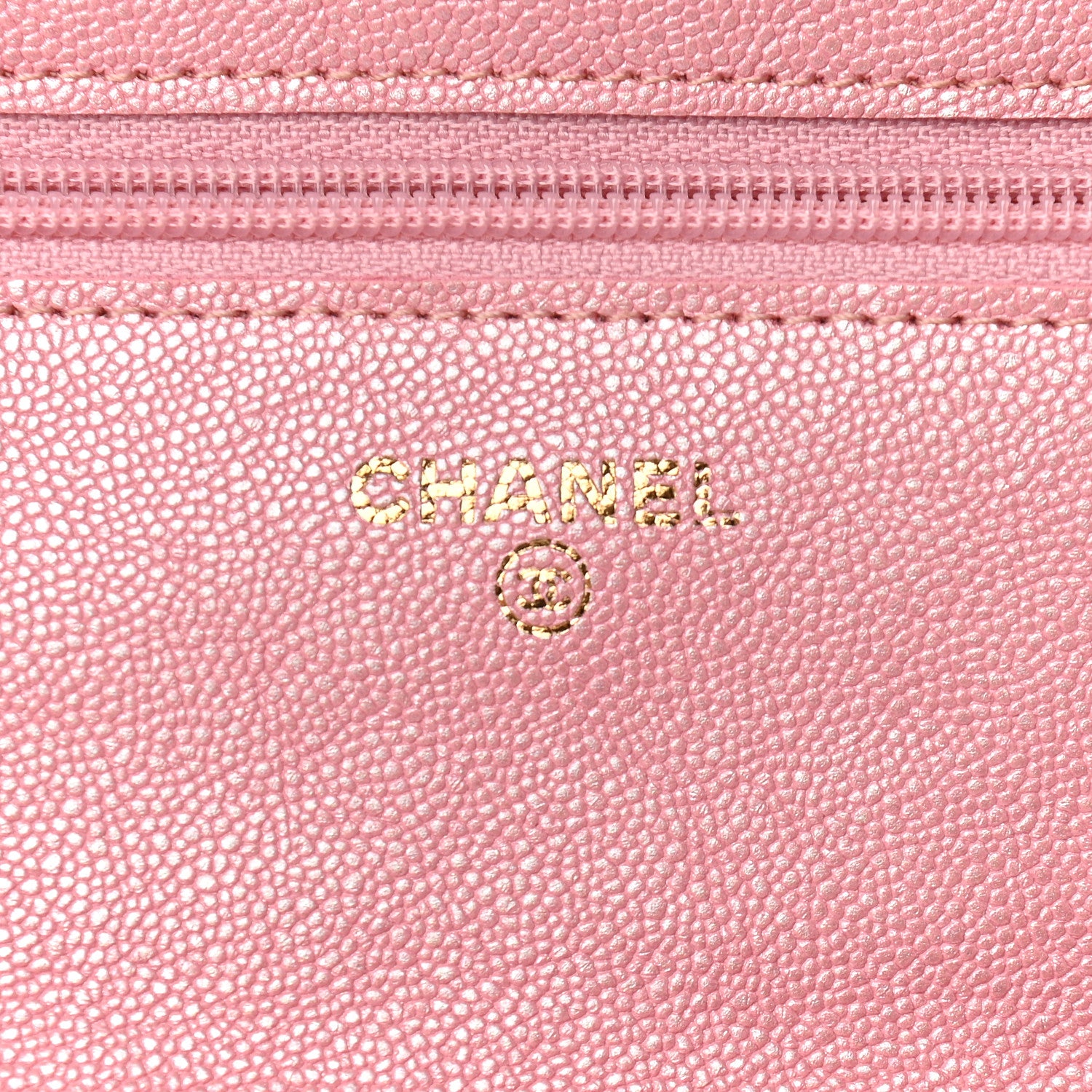 Chanel Iridescent Caviar Quilted Wallet on Chain WOC Rose Pink 6 of 11
