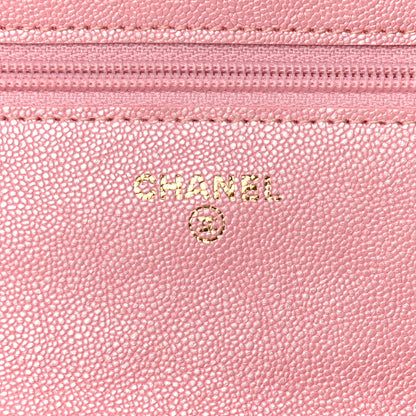 Chanel Iridescent Caviar Quilted Wallet on Chain WOC Rose Pink 6 of 11