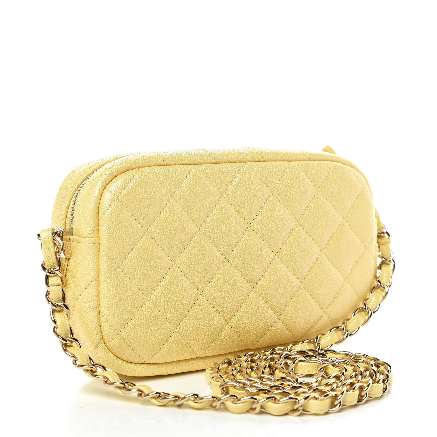 Chanel Iridescent Caviar Quilted Camera Case Yellow 3 of 10