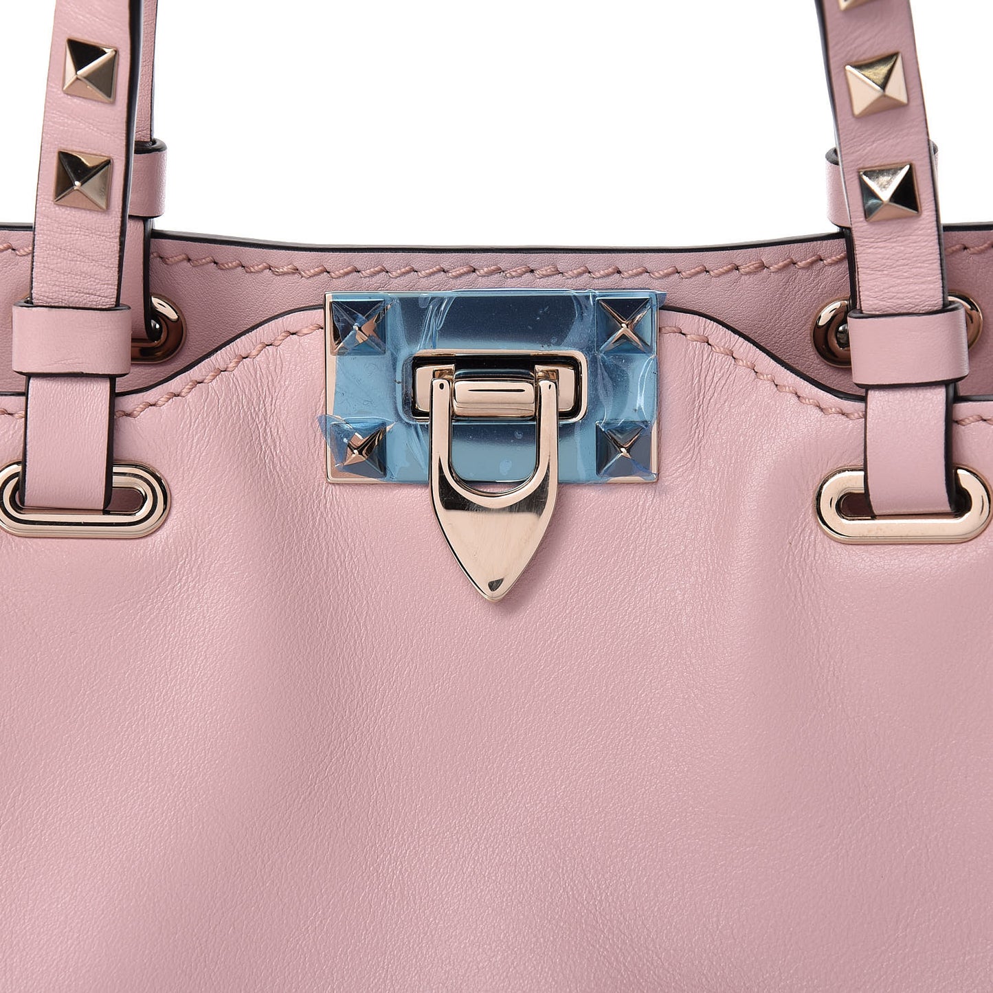 Vitello Mini Rockstud Tote Water Rose