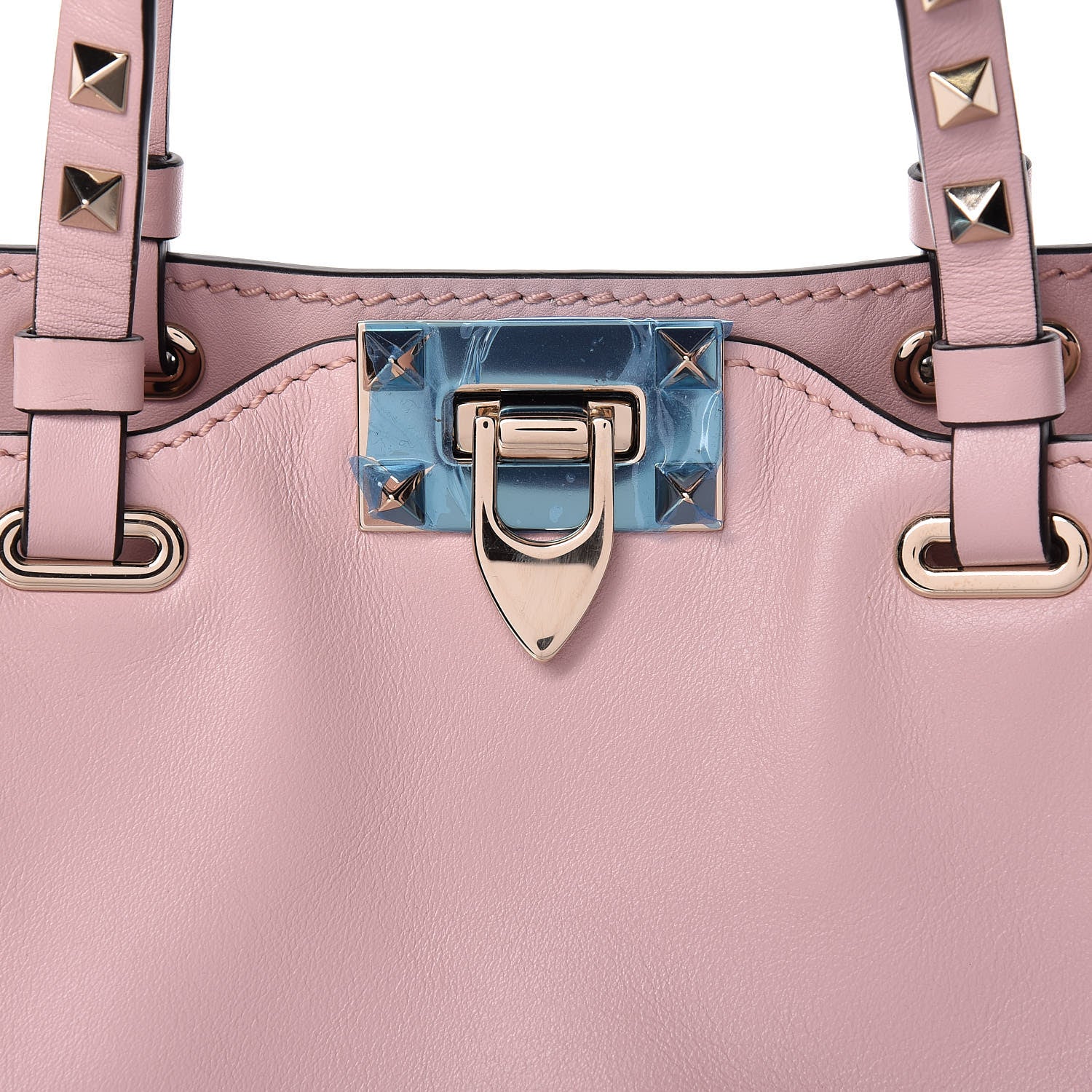 Valentino Garavani Vitello Mini Rockstud Tote Water Rose 14 of 14