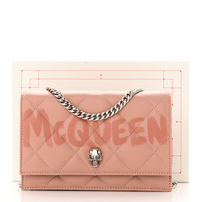 Alexander McQueen Calfskin Quilted Graffiti Skull Small Chain Crossbody Bag Rose Gold 10 of 10