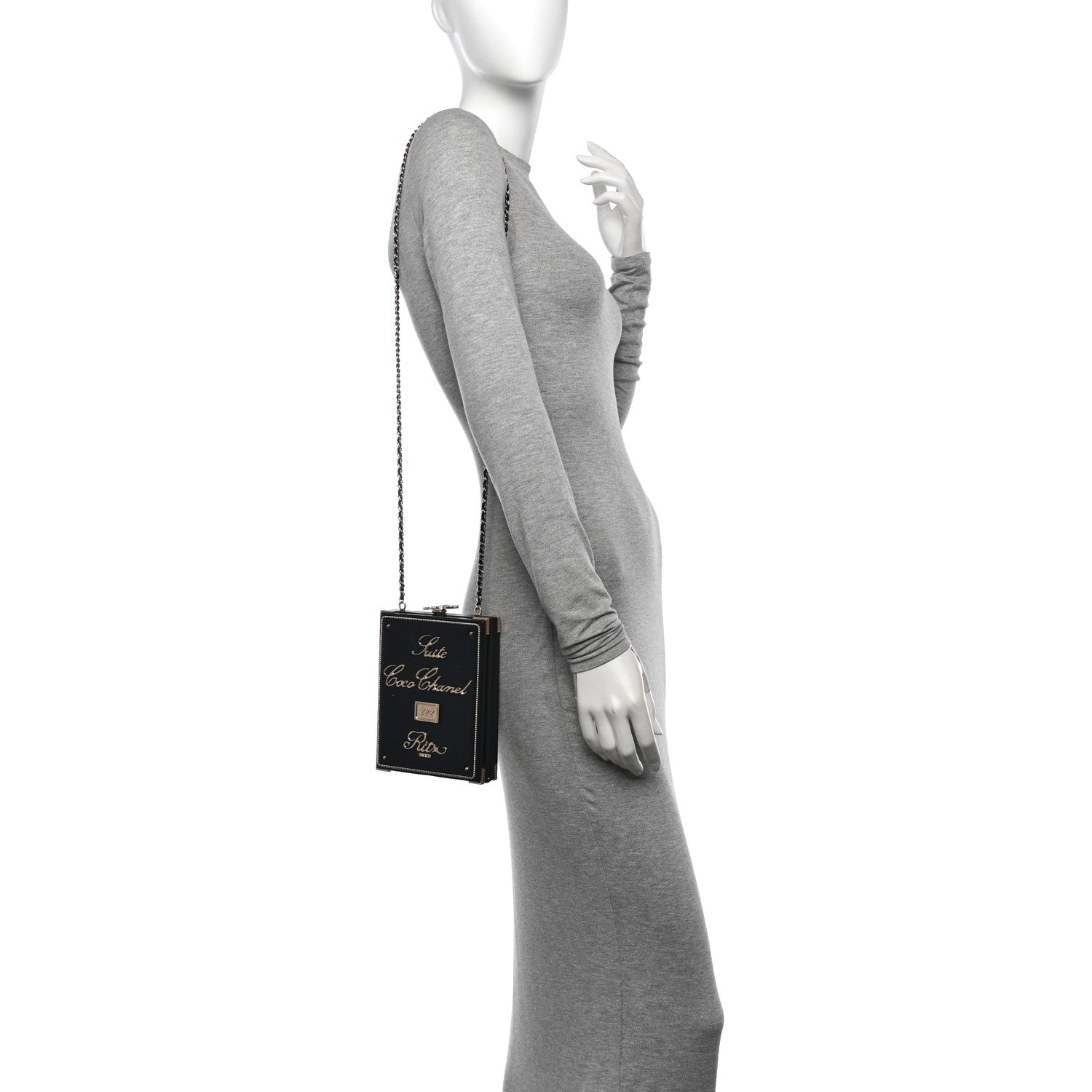 Chanel Lambskin Room Card Minaudiere Evening Bag Black Gold 2 of 13