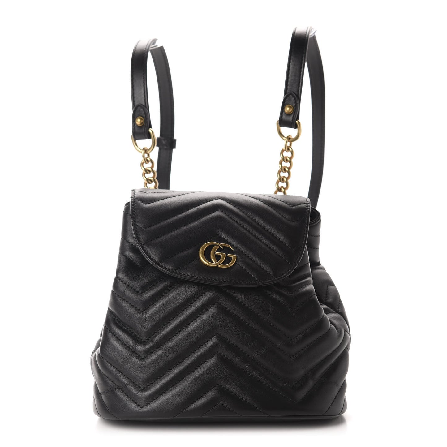 Calfskin Matelasse GG Marmont Flap Backpack Black