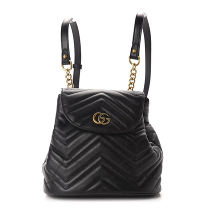 Gucci Calfskin Matelasse GG Marmont Flap Backpack Black 1 of 9