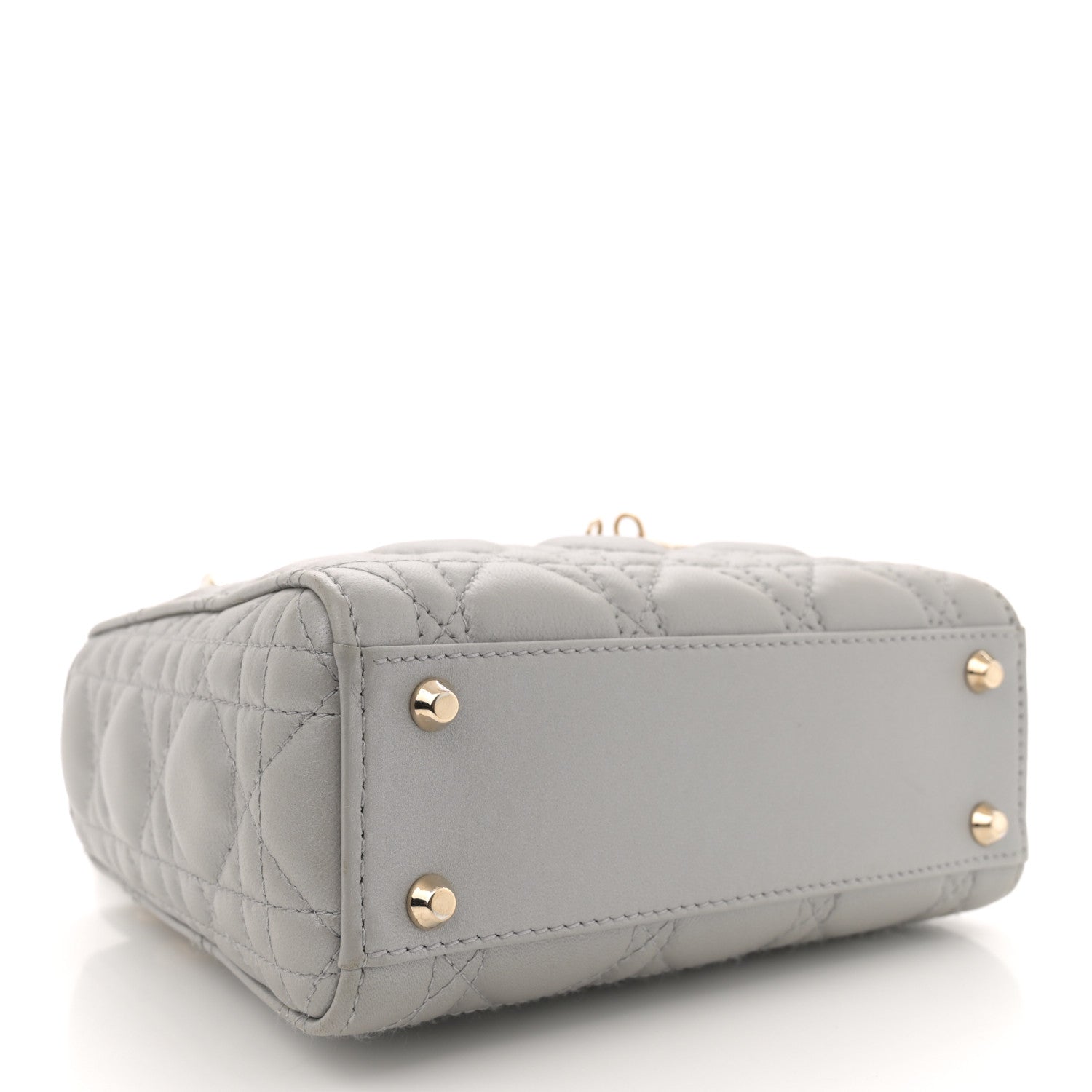 Christian Dior Metallic Lambskin Cannage Mini Lady Dior Grey 4 of 11