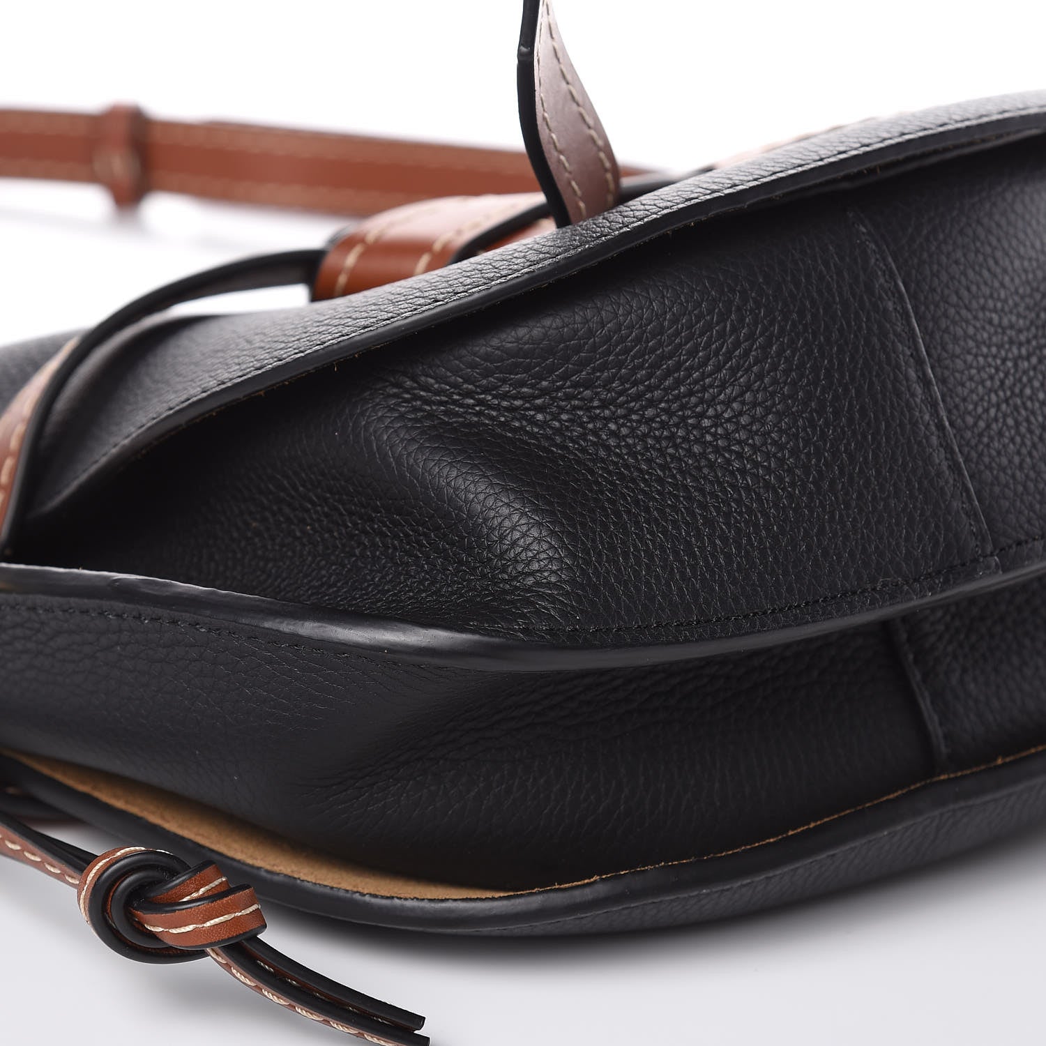 Loewe Grained Calfskin Small Gate Crossbody Bag Pecan Black 8 of 11