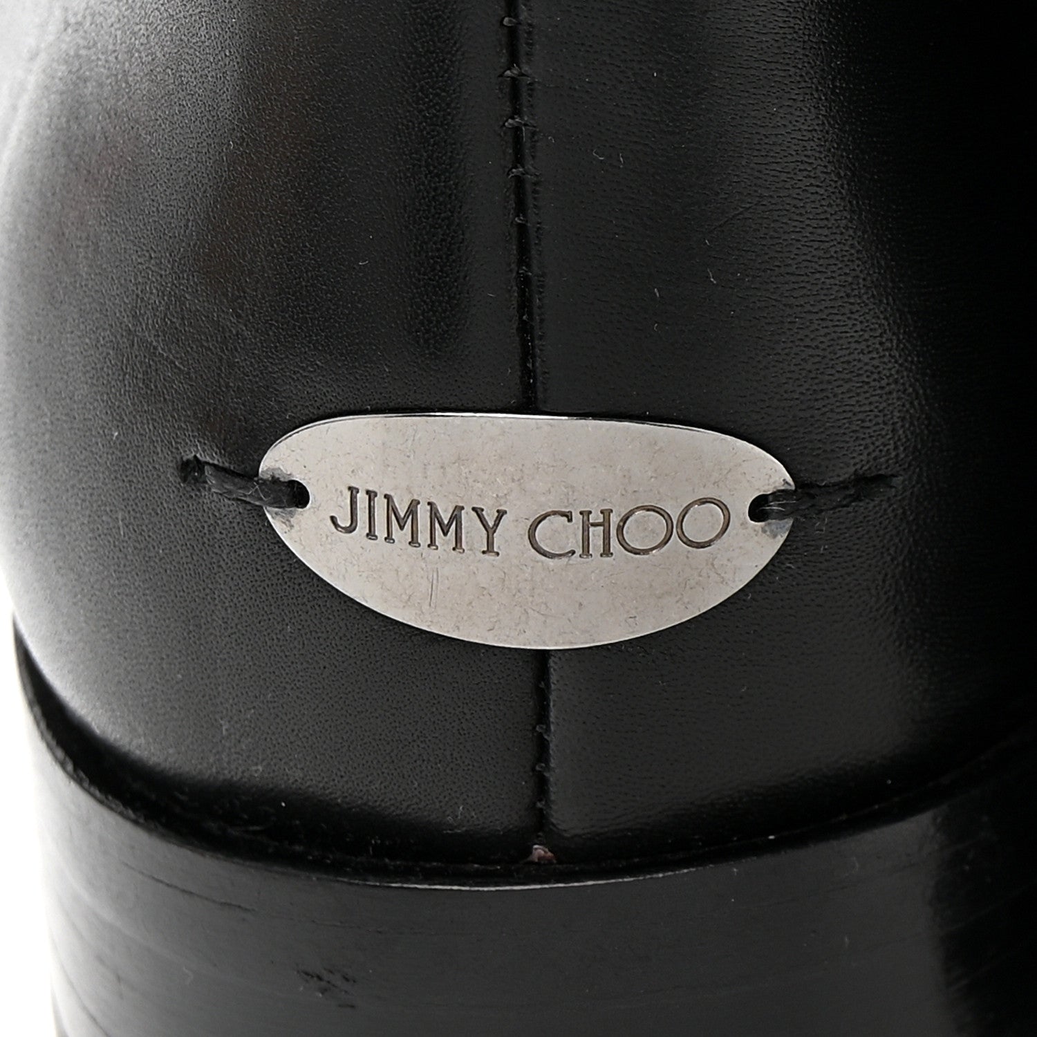 Jimmy Choo Calfskin Hyson Riding Boots 37.5 Black 6 of 9