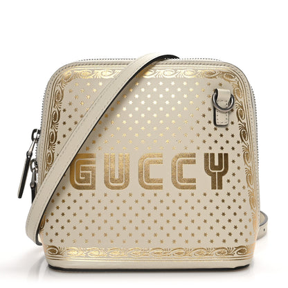 Gucci X SEGA Calfskin GUCCY Stars Mini Dome Shoulder Bag Mystic White Gold 1 of 8