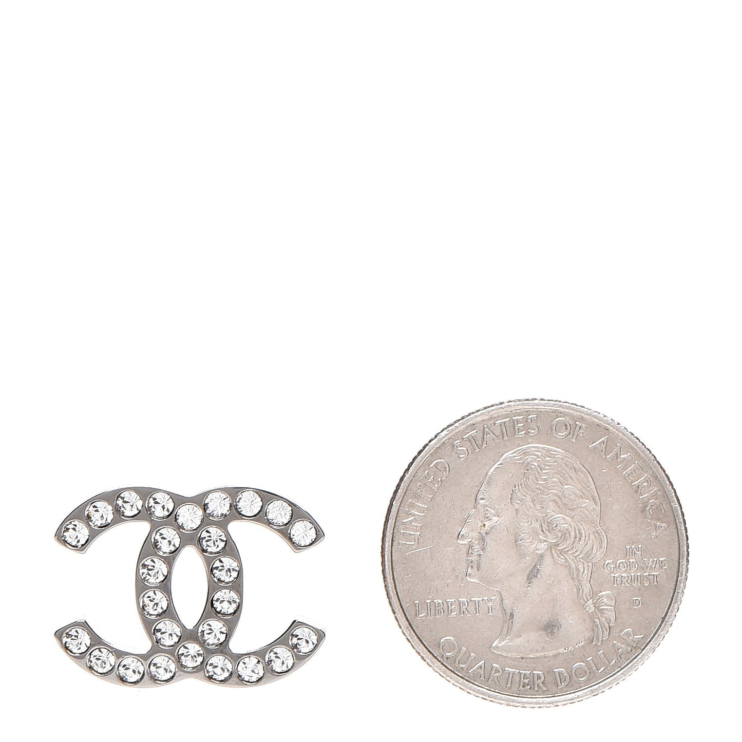 Crystal Large CC Earrings Silver