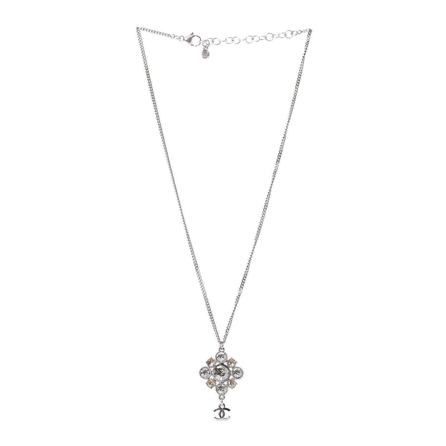 Crystal CC Drop Pendant Necklace Gold