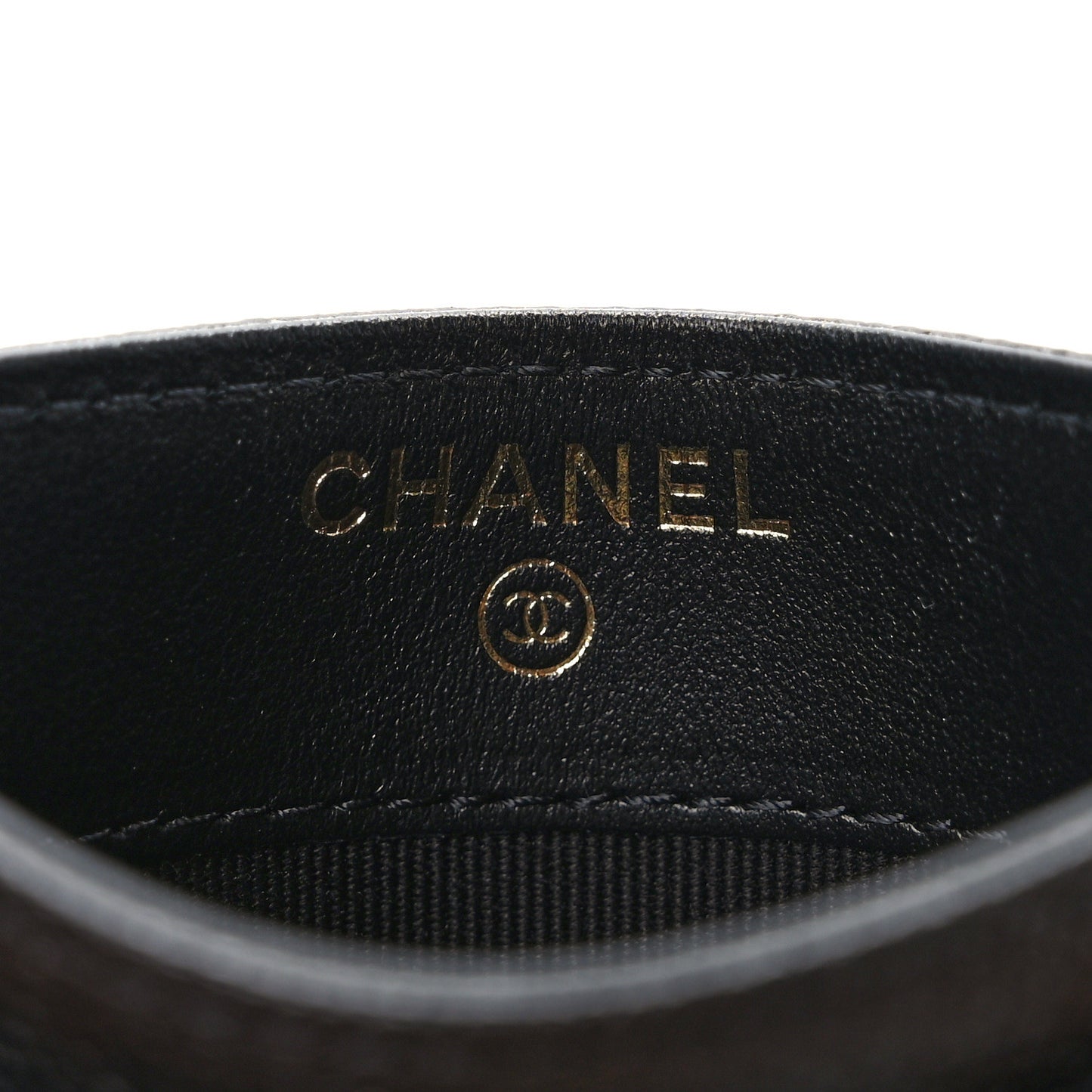 Caviar Camellia Embossed Card Holder Black