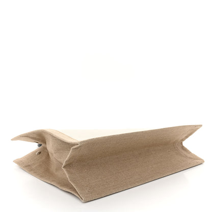Saint Laurent Linen Calfskin Small Rive Gauche Tote Greggio Natural 4 of 9