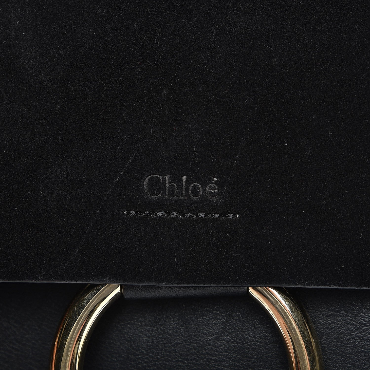 Chloe Suede Calfskin Small Faye Shoulder Bag Black 8 of 8