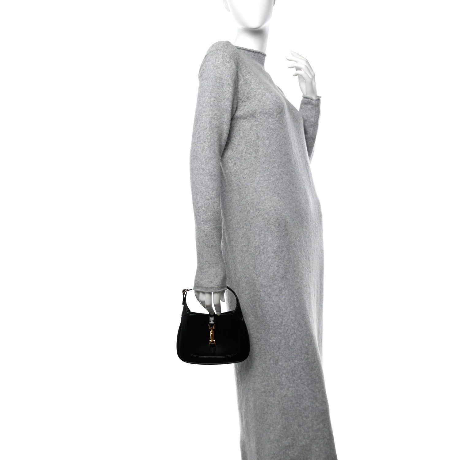 Gucci Boarded Dyana Lux Calfskin Mini Jackie 1961 Hobo Black 2 of 11