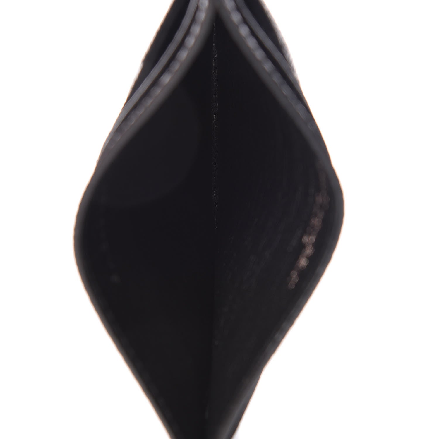 Saint Laurent Grain De Poudre Matelasse Chevron Monogram Credit Card Case Black 5 of 8