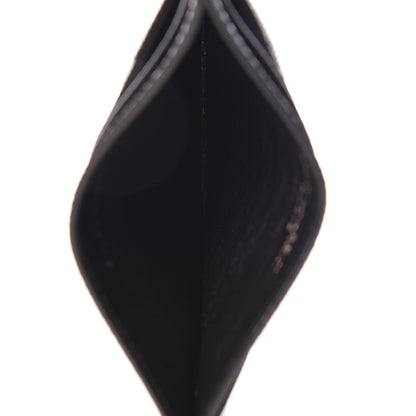 Saint Laurent Grain De Poudre Matelasse Chevron Monogram Credit Card Case Black 5 of 8