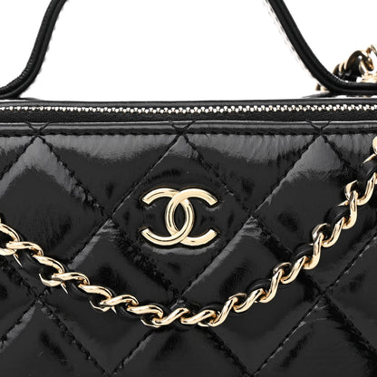 Chanel Shiny Lambskin Quilted CC Vanity Case Black 9 of 11