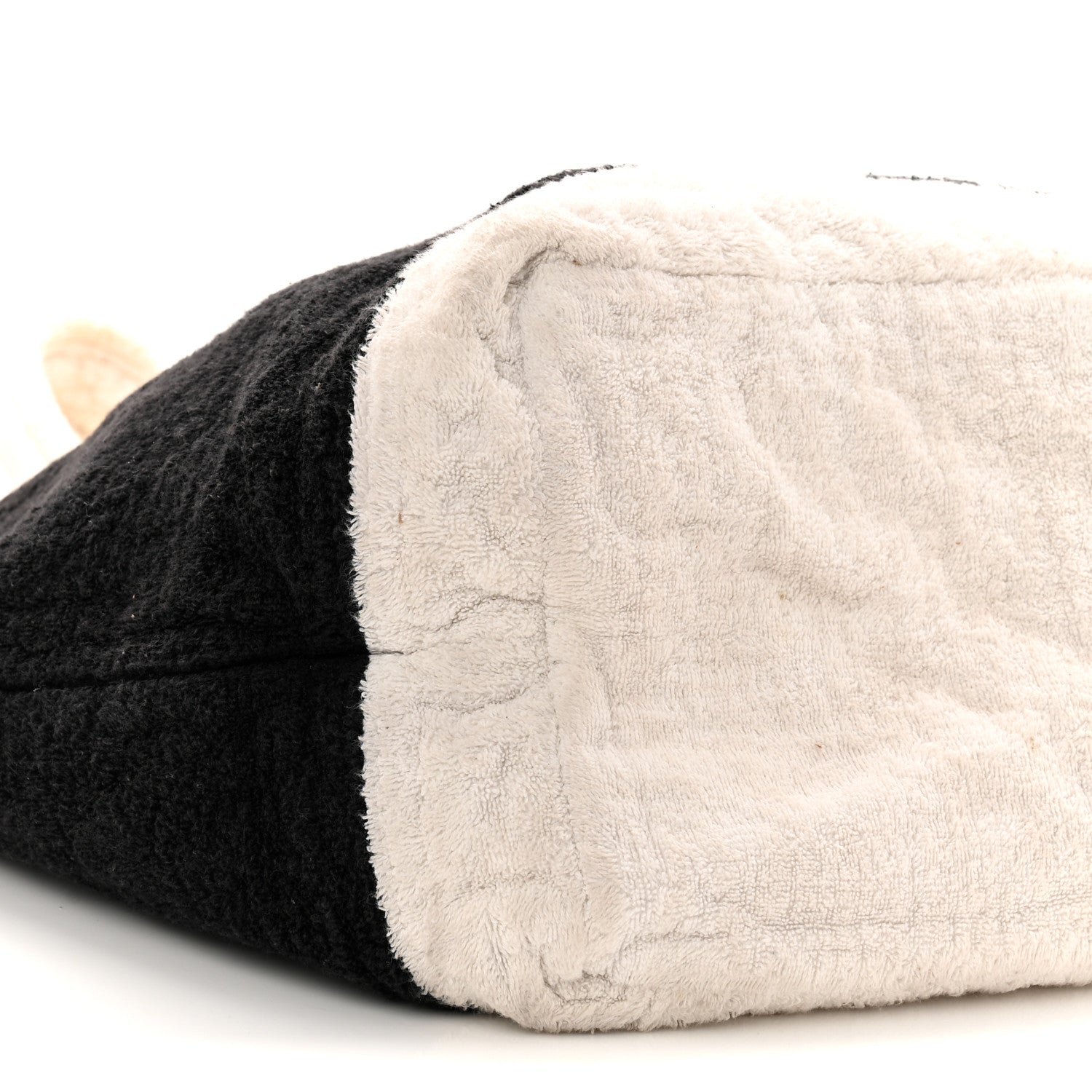 Chanel Terry Cotton CC Beach Tote Towel Set Black White 10 of 12