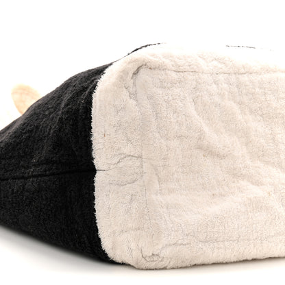 Chanel Terry Cotton CC Beach Tote Towel Set Black White 10 of 12