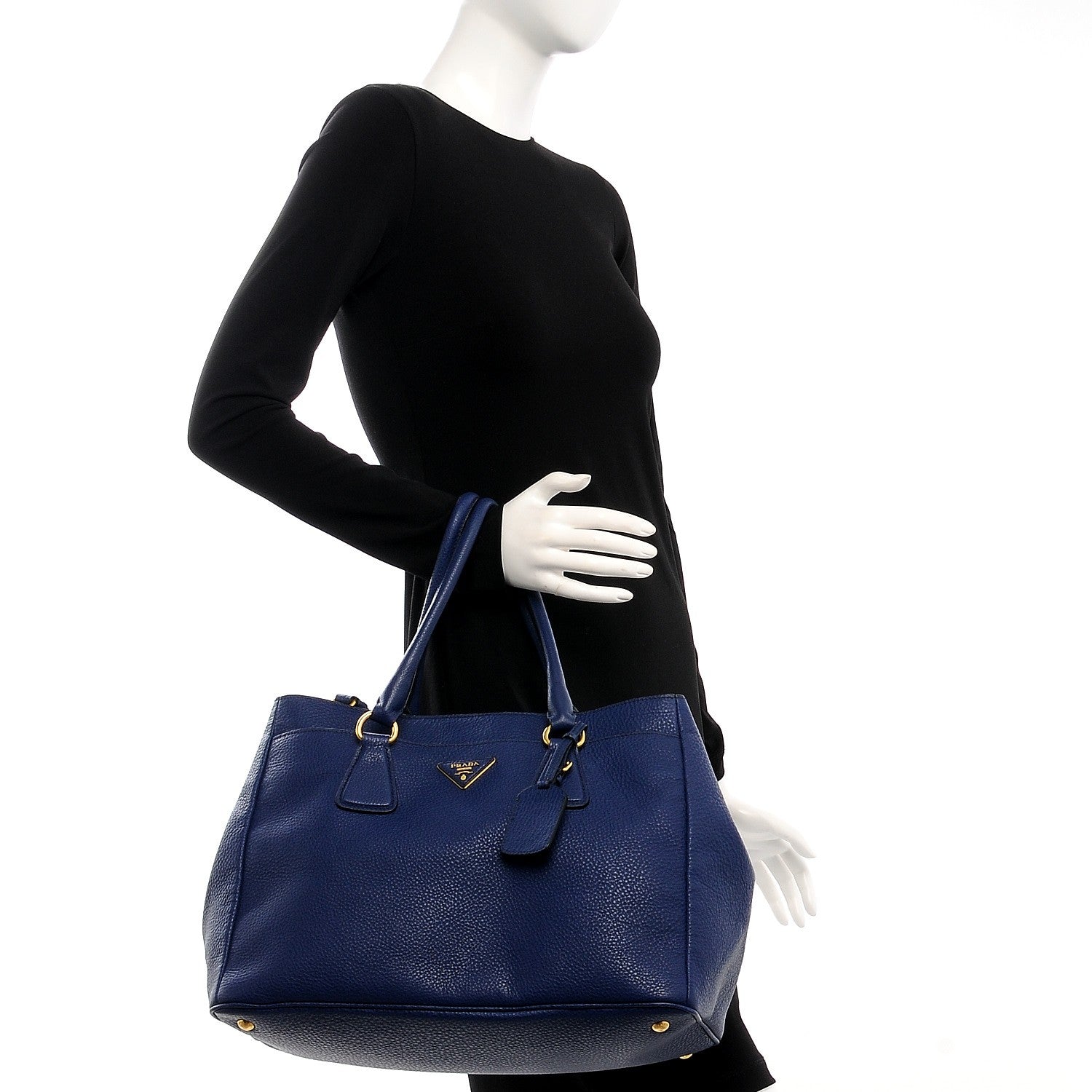 Prada Vitello Daino Shopping Tote Inchiostro 2 of 9
