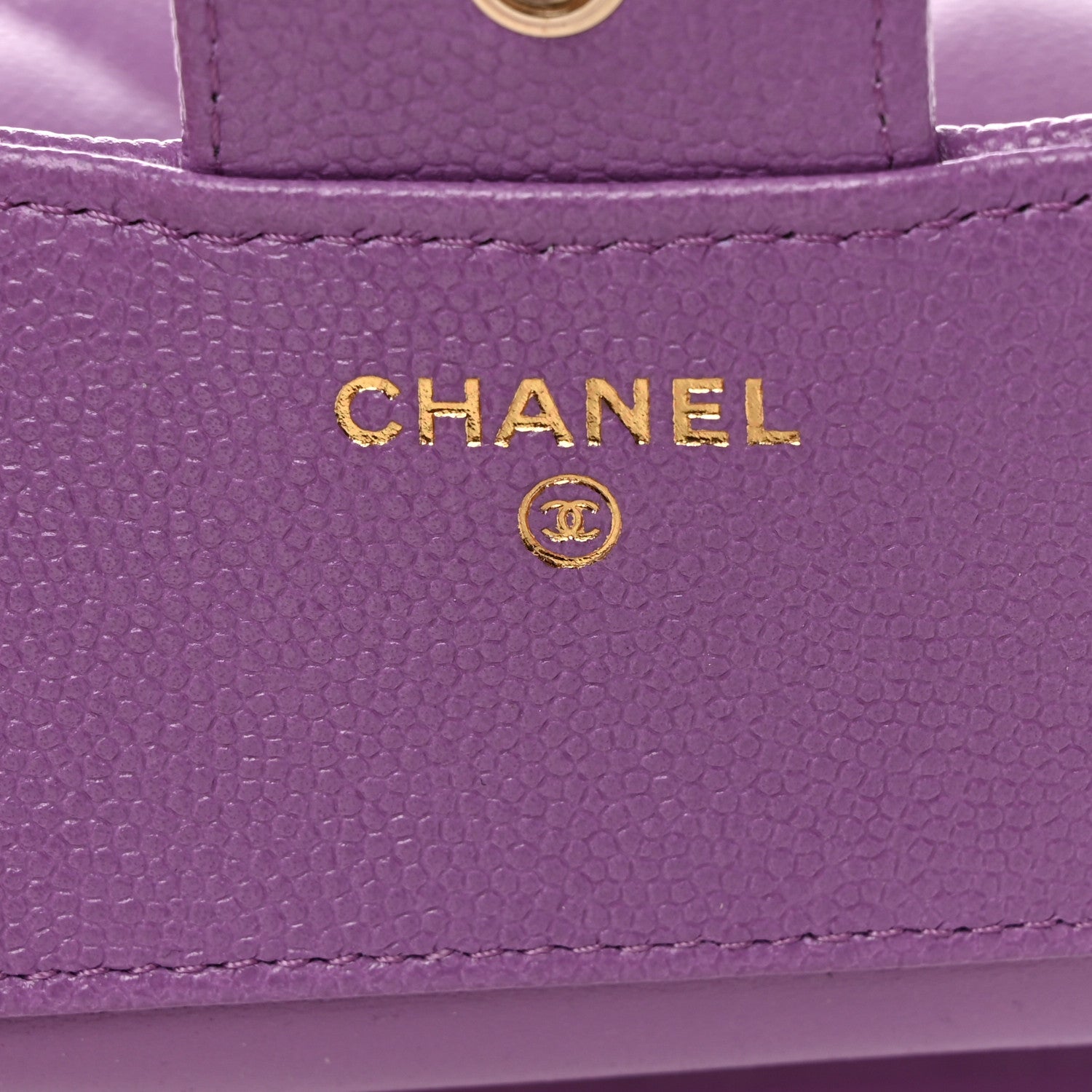 Chanel Caviar Quilted Compact Flap Wallet Purple 6 of 10