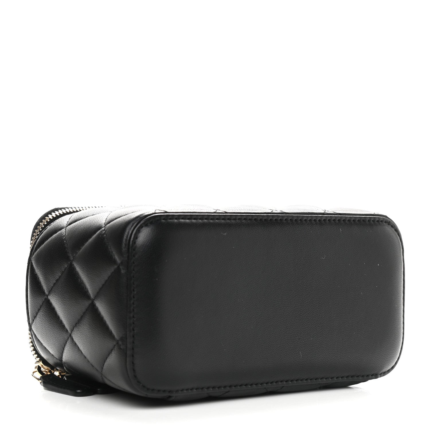 Chanel Lambskin Quilted Pearl Crush Small Vanity Case With Chain Black 4 of 9
