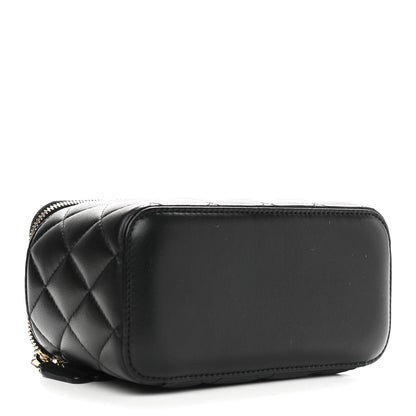 Chanel Lambskin Quilted Pearl Crush Small Vanity Case With Chain Black 4 of 9