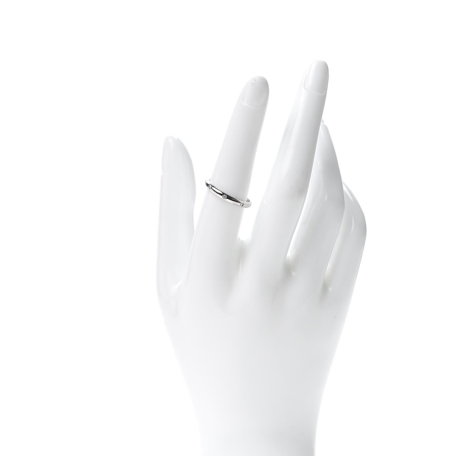 Cartier Platinum 3 Diamond 2.6mm 1895 Wedding Band Ring 55 7.25 2 of 6