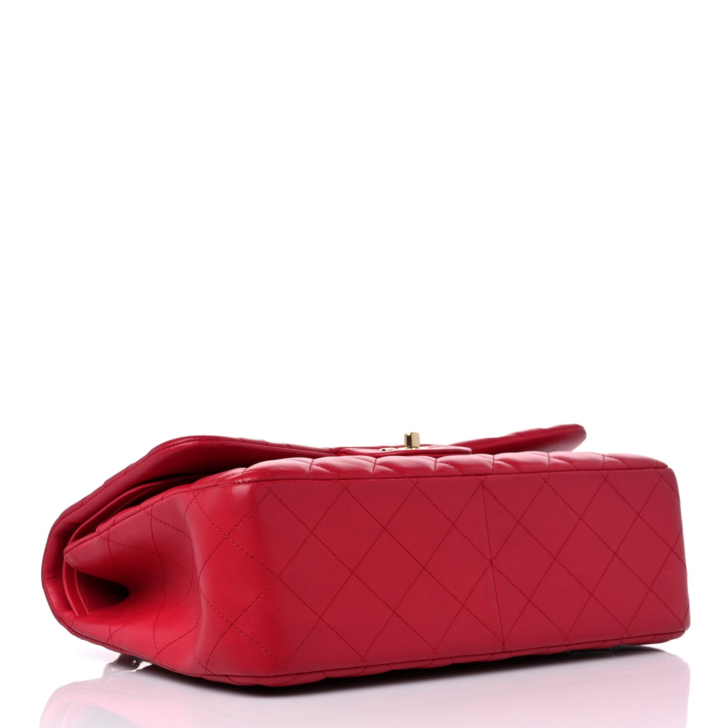 Lambskin Quilted Jumbo Double Flap Dark Pink