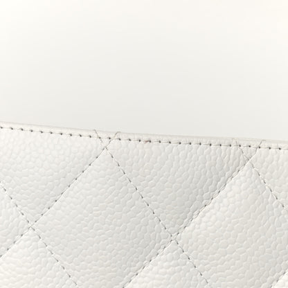 Chanel Caviar Quilted Jumbo Single Flap White 13 of 16