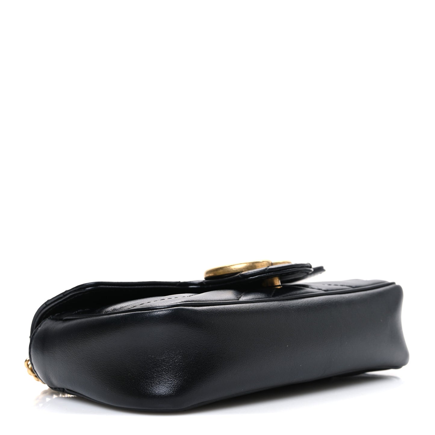 Calfskin Matelasse Super Mini GG Marmont Shoulder Bag Black