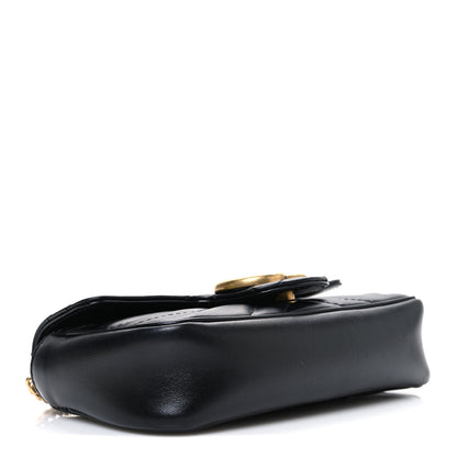 Gucci Calfskin Matelasse Super Mini GG Marmont Shoulder Bag Black 4 of 11